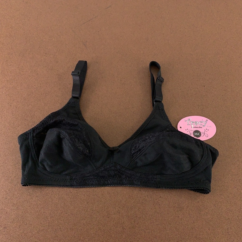 Tracy Women's Size 36C Black Classic Wireless Bra NWT